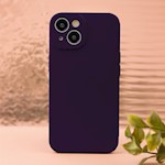 Silikonfodral för iPhone 15 Pro 6,1″ i plommonfärg