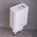 Maxlife MXTC-10-20AC PD QC-laddare 1x USB-C 1x USB 20W vit
