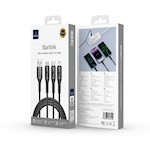 WIWU Starlink Series 3.1A 3-i-1-kabel Wi-C045E A-C+L+M Svart