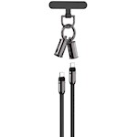 Devia kabelband 2in1 PD USB-C – USB-C 1,2 m 60W svart