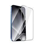 Härdat glas med metallram för iPhone 13 Pro Max 6,7” / 14 6,7″ Plus svart ram