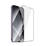 Härdat glas med metallram för iPhone 14 Pro Max 6,7″ svart ram