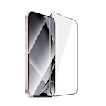 Härdat glas med metallram för iPhone 15 6,1″ / 16 6,1″ svart ram