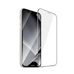 Härdat glas med metallram för iPhone XR / 11, svart ram