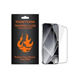 Härdat glas med metallram för Samsung Galaxy A24 4G / A25 5G, svart ram