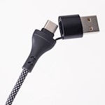 Maxlife ALLin1-kabel USB + USB-C – Lightning + 2x USB-C 1,0 m 66W svart