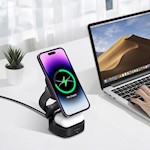 Maxlife MXWC-06 magnetisk trådlös laddare 15W svart 3-i-1