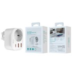 Devia strömuttag PD-laddare 20W 1x USB-C 2x USB 3A vit