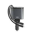 XO bil-laddare CC62 104W 1x USB 1x USB-C grå med USB-C-kabel och Lightning-kabel