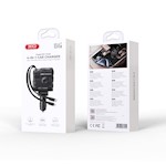 XO bil-laddare CC66 104W 1x USB 1x USB-C svart med USB-C-kabel och Lightning-kabel