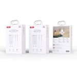 XO-väggladdare CE30 PD 30W 1x USB-C 1x USB vit + kabel USB-C – Lightning
