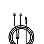 Devia 2in1-kabel Extreme EC648 USB-C + USB-C – Lightning 1,2 m 3A svart