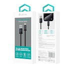 Devia-kabel Gracious EC650 USB – USB-C 1,0 m 2,4A svart