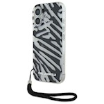 Karl Lagerfeld-fodral för iPhone 16 6,1″ KLHCP16SHZBPKCCK svart hårt IML-zebramönster & snodd
