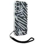 Karl Lagerfeld-fodral för iPhone 16 6,1″ KLHCP16SHZBPKCCK svart hårt IML-zebramönster & snodd