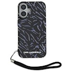 Karl Lagerfeld fodral till iPhone 16 6,1″ KLHCP16SHZBPKCCU lila hård zebra med sladd