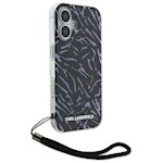 Karl Lagerfeld fodral till iPhone 16 6,1″ KLHCP16SHZBPKCCU lila hård zebra med sladd