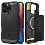 Spigen Rugged Armor Mag Magsafe-fodral för iPhone 16 Pro 6,3″ i matt svart