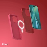 Etteri Silikon Mag-fodral för iPhone 16 Pro 6,3″ hallon