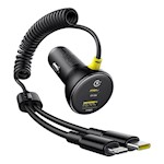 Baseus PD-bilopladdare 1x USB-C – USB-C-port 60W svart