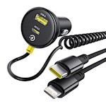 Baseus PD-bilopladdare 1x USB-C – USB-C-port 60W svart