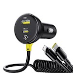 Baseus PD-bilopladdare 1x USB-C – USB-C-port 60W svart