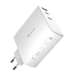 Devia wallader Extreme PD GaN 140W 2x USB-C 1x USB vit för bärbara datorer