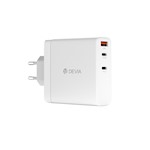 Devia wallader Extreme PD GaN 140W 2x USB-C 1x USB vit för bärbara datorer