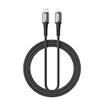 BWOO FLÄTAD KABEL USB-C – Lightning 3m 30W svart