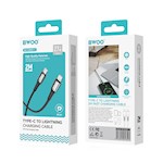 BWOO FLÄTAD KABEL USB-C – Lightning 3m 30W svart
