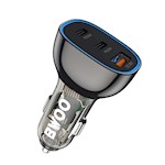 BWOO PD biladapter 2x USB-C-port + USB-A 68W svart
