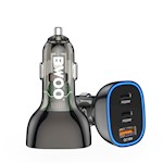 BWOO PD biladapter 2x USB-C-port + USB-A 68W svart