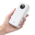 BWOO 22,5W 30000 mAh powerbank med LCD-skärm, vit