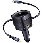Baseus PD biladapter 1x USB-C + USB-A uttag 90W svart