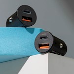 Proove Tiny Power Pro PD bil-laddare USB-C + USB-A 65W svart