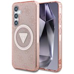 Gissa HC Magnetic IML Metal Glitter 4G Cirkel Triangel-fodral för Samsung Galaxy S25 rosa