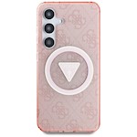 Gissa HC Magnetic IML Metal Glitter 4G Cirkel Triangel-fodral för Samsung Galaxy S25 rosa