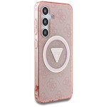 Gissa HC Magnetic IML Metal Glitter 4G Cirkel Triangel-fodral för Samsung Galaxy S25 rosa