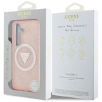 Gissa HC Magnetic IML Metal Glitter 4G Cirkel Triangel-fodral för Samsung Galaxy S25 rosa