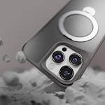 Etteri Matt Mag Ring-fodral för iPhone 16 Pro Max 6,9″ grå