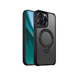 Etteri Matt Mag Ring-fodral för iPhone 15 Pro Max 6,7 tum svart