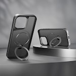 Etteri Matt Mag Ring-fodral för iPhone 15 Pro Max 6,7 tum svart