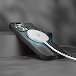 Etteri Matt Mag Ring-fodral för iPhone 15 Pro Max 6,7 tum svart