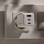 Forever TC-08-65ACC GaN PD QC-laddare 2x USB-C 1x USB 65W vit