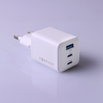 Forever TC-08-65ACC GaN PD QC-laddare 2x USB-C 1x USB 65W vit