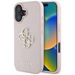 Guess Hardcase PU Grained Big 4G and Classic Logo Case for iPhone 16 6,1″ Pink