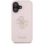 Guess Hardcase PU Grained Big 4G and Classic Logo Case for iPhone 16 6,1″ Pink