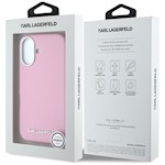 Karl Lagerfeld Hardcase MagSafe FW Saffiano Metal Logo-fodral för iPhone 16 6,1″ i rosa