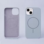 Tunn mag-silikonfodral för iPhone 16e i ljusblå