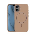 Tunn silikonfodral i brun färg för iPhone 16 (6,1 tum)